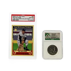 1948-D Franklin Half Dollar NGC with PSA Card from the Ted Williams Collection