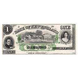 1800's $1 Bank of New England Godspeed's Landing Note