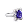 Image 1 : 14KT White Gold 3.88ct Tanzanite and Diamond Ring