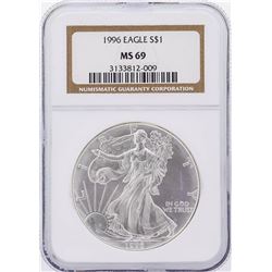 1996 American Silver Eagle Coin NGC Graded MS69