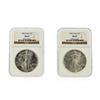 Image 1 : 2 Coin Set 1994-1995 Silver Eagle Coins NGC Graded MS69