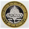 Image 1 : Eldorado Reno $10 Casino Gaming Token .999 Fine Silver Limited Edition