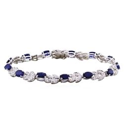 14KT White Gold 7.55ct Sapphire and Diamond Bracelet