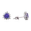 Image 2 : 14KT White Gold 1.03ctw Tanzanite and Diamond Earrings