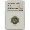 Image 1 : 1937 New Zealand 1S Coin NGC Graded MS65