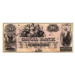 1800's $20 New Orleans Canal Bank Obsolete Bank Note