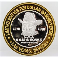 Sam's Town Las Vegas $10 Casino Gaming Token .999 Fine Silver Limited Edition