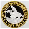 Image 2 : Sam's Town Las Vegas $10 Casino Gaming Token .999 Fine Silver Limited Edition