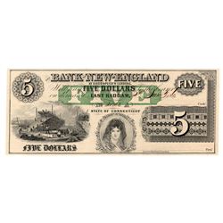 1865 $5 The Bank of New England Goodspeed's Note