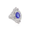 Image 1 : 18KT White Gold 4.04ct Tanzanite and Diamond Ring
