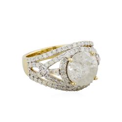 18KT White Gold 5.34ctw Round Brilliant Cut Diamond Engagement Ring