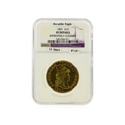 1801 $10 Heraldic Eagle Gold Coin NGC Graded XF Details