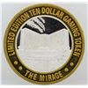 Image 2 : The Mirage Las Vegas $10 Casino Gaming Token .999 Fine Silver Limited Edition