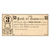 Image 1 : 1864 $3 The Bank of Commerce Savannah, Georgia Note