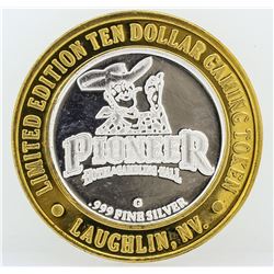 Pioneer Gambling Hall Laughlin $10 Casino Gaming Token .999 Fine Silver Limited