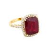 Image 1 : 14KT Yellow Gold 7.56ct Ruby and Diamond Ring