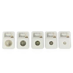 5 Coin Set 1995 Libertad Silver Coin Set NGC Graded