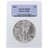 Image 2 : Set of (2) 2001 Silver Eagle Coins PCGS MS69