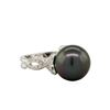 Image 1 : 18KT White Gold Tahitian Pearl and 0.49ctw Diamond Ring