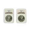Image 1 : 2 Coin Set 1997-1998 Silver Eagle Coins NGC Graded MS69