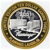 Image 2 : Flamingo Laughlin $10 Casino Gaming Token .999 Fine Silver Limited Edition