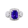 Image 2 : 14KT White Gold 7.20ct Tanzanite and Diamond Ring