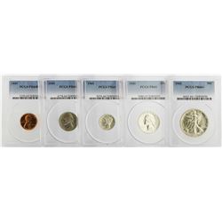 Rare 1941 PCGS Graded (5) Coin Proof Set