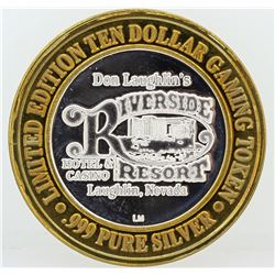 Riverside Resort Laughlin $10 Casino Gaming Token .999 Fine Silver Limited Editi
