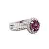 Image 1 : 18KT White Gold 1.77ct Spinel and Diamond Ring