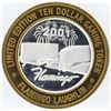 Image 2 : Flamingo Laughlin $10 Casino Gaming Token .999 Fine Silver Limited Edition