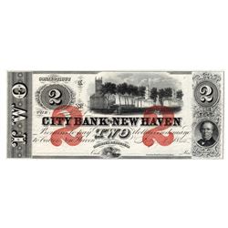 1865 $2 Connecticut City Bank of New Haven Note