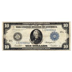 1914 $10 Blue Seal Large Federal Reserve Bank Note