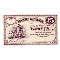 1863 Twenty-Five Cents Bank of Geauga Bank Fractional