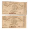 Image 2 : Set of (2) 1863 Five Cents State of North Carolina Obsolete Notes