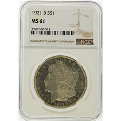 1921-D $1 Morgan Silver Dollar Coin NGC Graded MS61