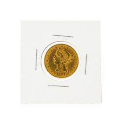1881 $5 Liberty Head Half Eagle Gold Coin