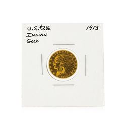 1913 $2 1/2 Indian Head Quarter Eagle Gold Coin