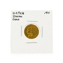 1911 $2 1/2 Indian Head Quarter Eagle Gold Coin