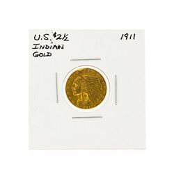 1911 $2 1/2 Indian Head Quarter Eagle Gold Coin