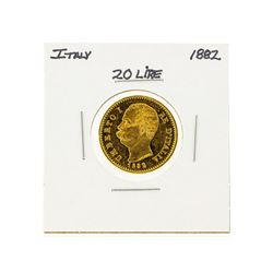 1882 Italy 20 Lire Gold Coin