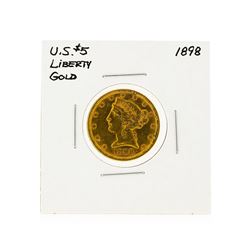 1898 $5 Liberty Head Half Eagle Gold Coin