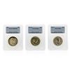 Image 1 : Set of (3) 1951-D-S Franklin Half Dollar Coins PCGS MS64