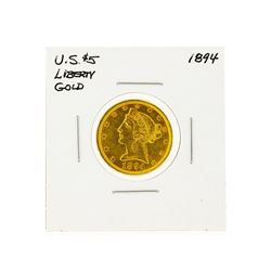 1894 $5 Liberty Head Half Eagle Gold Coin