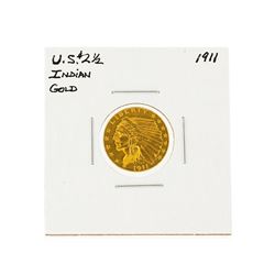 1911 $2 1/2 Indian Head Quarter Eagle Gold Coin