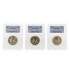 Image 1 : Set of (3) 1953-D-S Franklin Half Dollar Coins PCGS MS64