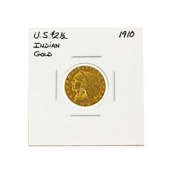 1910 $2 1/2 Indian Head Quarter Eagle Gold Coin