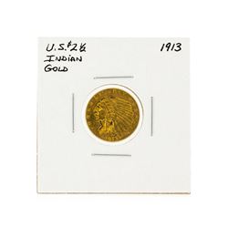 1913 $2 1/2 Indian Head Quarter Eagle Gold Coin