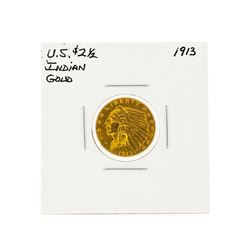 1913 $2 1/2 Indian Head Quarter Eagle Gold Coin