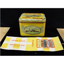 Vintage OCEANIC Cut Plug Tobacco Tin & Label