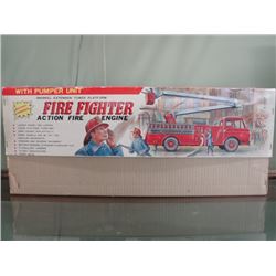 Vintage NIB Fire Fighter Action Fire Engine w/Pumper cart